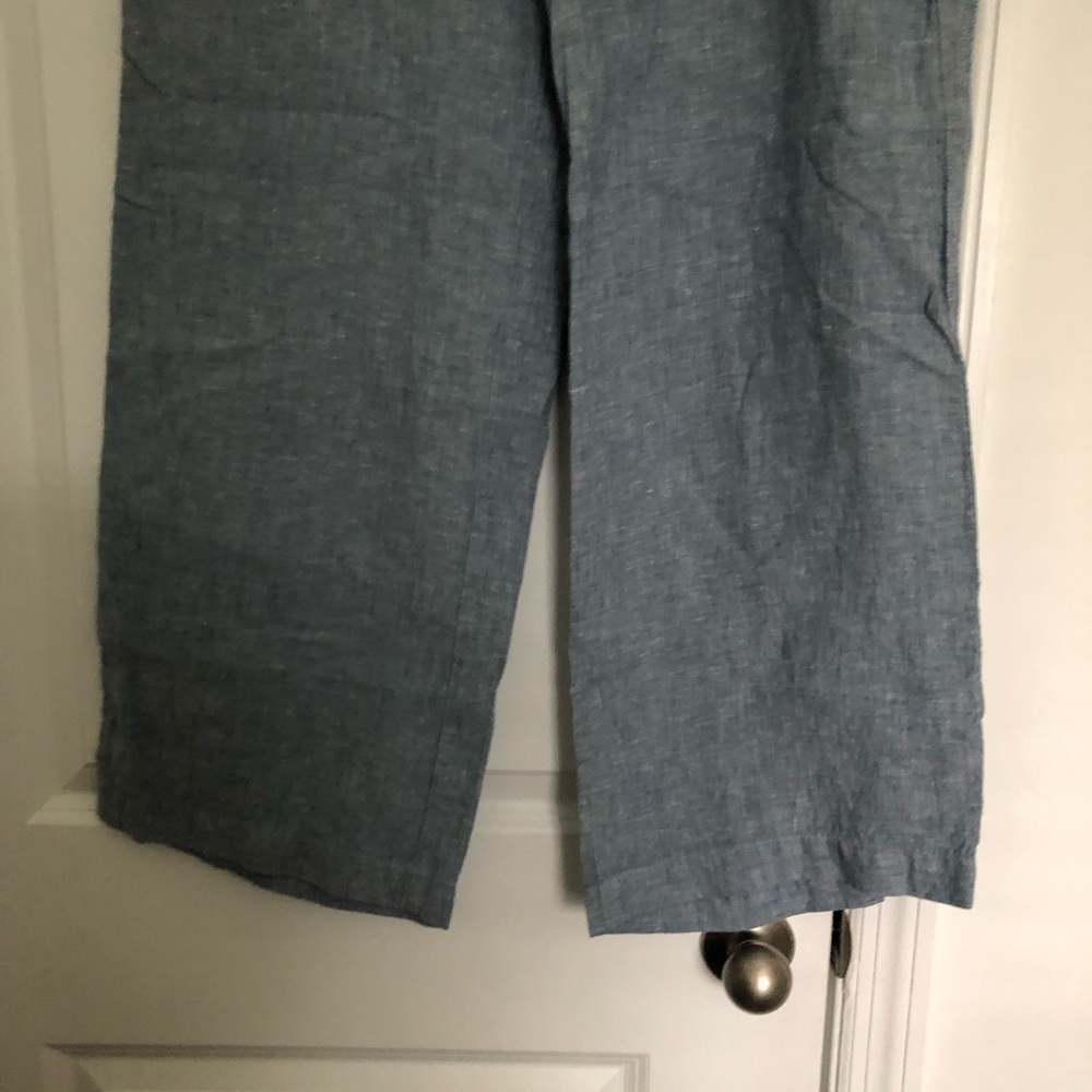 Athleta Blue Linen Cabo Wide Leg Pants - Picture 5 of 7